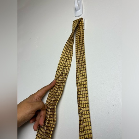 BIJOUX  TERNER 100% Silk Yellow Fall Mens Formal Work Office Wear - Picture 11 of 14